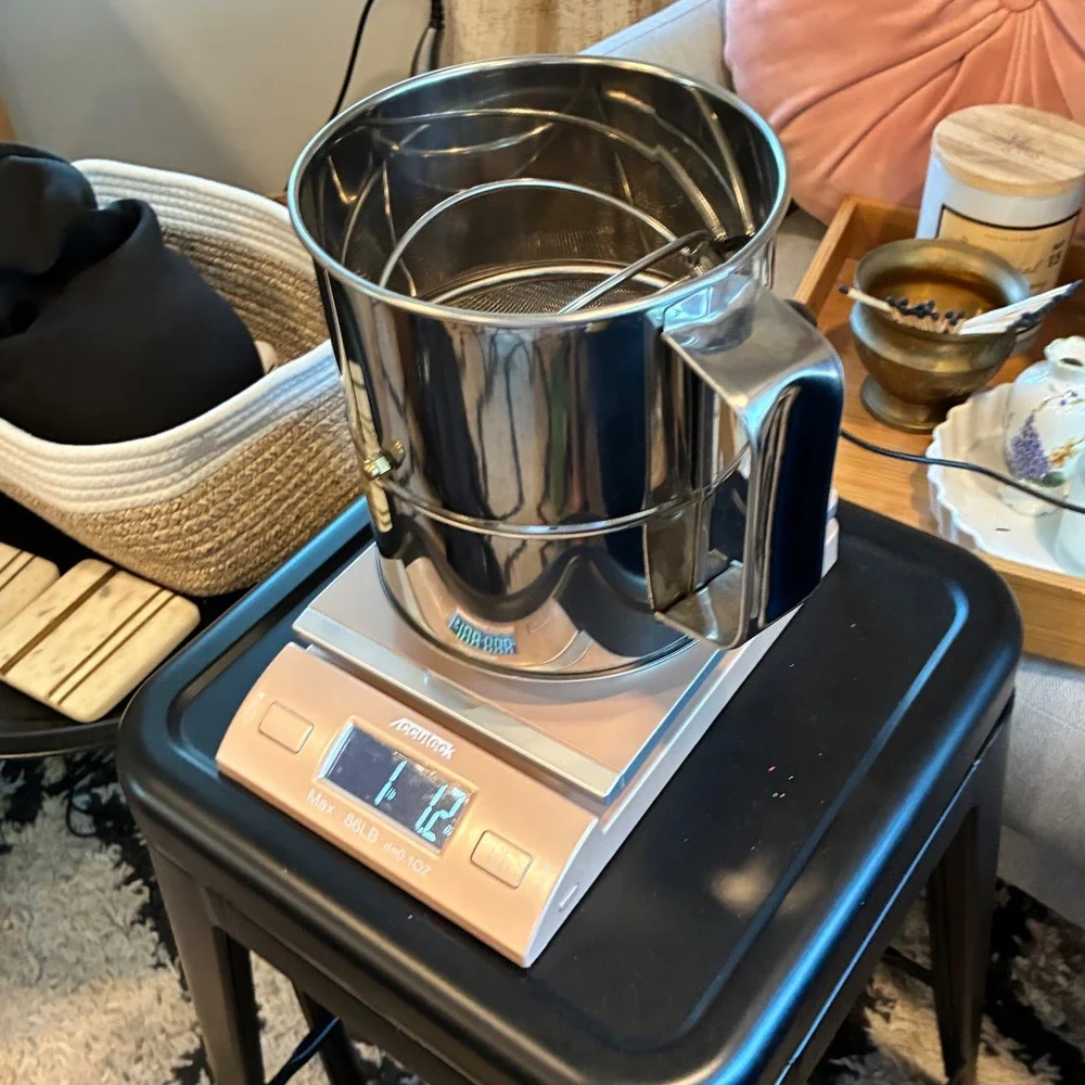 Flour Sifter Stainless Steel 8 Cup Hand Crank Baking Pastry Chef Large Capacity